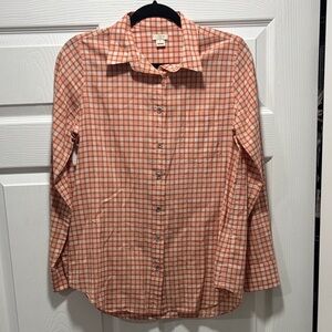 J. Crew Peach Checkered Shirt